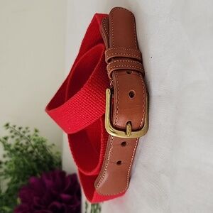 Coach Vintage 80’s Preppy Red Woven Tab Belt Contemporary Nautical L